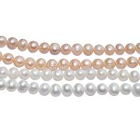 Runde ferskvandskulturperle Beads, Ferskvandsperle, forgyldt, du kan DIY, flere farver til valg, 8-9mm, Solgt af Strand