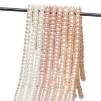 Tlačítko kultivované sladkovodní Pearl Beads, Kolo, lesklý, DIY, více barev na výběr, 6-7mm, Prodáno By Strand