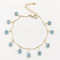 Bracelet Evil Eye bijoux, laiton, avec émail, Placage, pour femme, plus de couleurs à choisir, protéger l'environnement, sans nickel, plomb et cadmium, Vendu par 6.69 pouce brin
