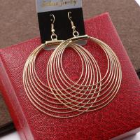 Tibetan Style Drop Earrings, fashion jewelry, more colors for choice, 63mm, Sold By Pair