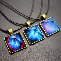 Luminated Necklace Zinc Alloy with leather cord & Crystal fashion jewelry 45cm+5cm Sold By Strand