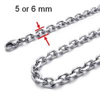Stainless Steel Curb Chain, 5-6mm, Sold Per Approx 23.62 Inch Strand