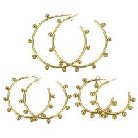 Stainless Steel Hoop Earring, plated, fashion jewelry & different size for choice & for woman, gold, Sold By Pair