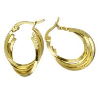 Stainless Steel Lever Back Earring plated fashion jewelry & for woman gold Sold By Pair