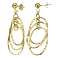Stainless Steel Drop Earring, plated, fashion jewelry & for woman, gold, 57mm,20x30mm, Sold By Pair