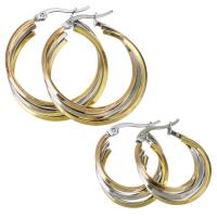 Stainless Steel Hoop Earring, plated, fashion jewelry & different size for choice & for woman, Sold By Pair