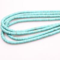 Türkis Perlen, Synthetisches Blau Türkis, Zylinder, poliert, DIY, dunkelgrün, 3x8mm, 125PCs/Strang, verkauft von Strang