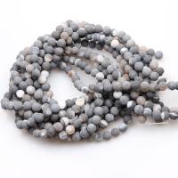 Achat Perlen, Laugh Rift Achat, rund, poliert, DIY & verschiedene Größen vorhanden, schwarz, verkauft von Strang