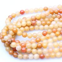 Natural Jade Beads Jade Yellow Round polished DIY Sold By Strand