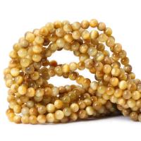 Natural Tiger Eye Beads Round DIY yellow Sold By Strand