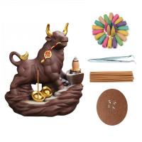 Backflow Incense Burner, Purple Clay, plated, for home and office & durable, 168x92x163mm, Sold By PC