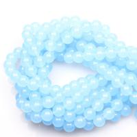 Blue Chalcedony Beads, Round, polished, DIY & different size for choice, blue, Sold By Strand