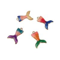 Tibetan Style Enamel Pendants, with enamel, Mermaid tail, plated, DIY, more colors for choice, nickel, lead & cadmium free, 19x27mm, 100PCs/Bag, Sold By Bag