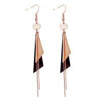 Titanium Steel  Earring, gold color plated, 100mm, Sold By Pair