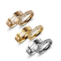 Rhinestone-Edelstahl -Finger-Ring, Edelstahl, plattiert, Modeschmuck & für Frau & mit Strass, keine, 25x6mm, verkauft von PC
