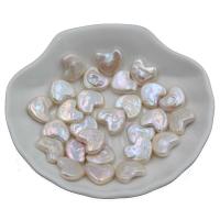 Perlas Freshwater sin Agujero, Perlas cultivadas de agua dulce, Corazón, Bricolaje, Blanco, 13-14mm, Vendido por UD