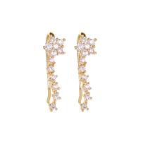 Cubic Zirconia Micro Pave Brass Earring, plated, micro pave cubic zirconia & for woman, more colors for choice, nickel, lead & cadmium free, 22mm, 10Pairs/Lot, Sold By Lot