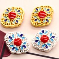 Cloisonne Beads, Tibetan Style, with enamel, fashion jewelry & DIY, more colors for choice, 20x17mm, Sold By PC