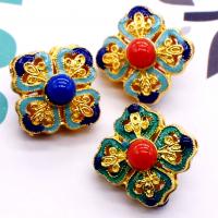 Cloisonne Beads, Tibetan Style, with enamel, fashion jewelry & DIY, more colors for choice, 19mm, Sold By PC