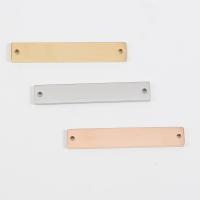 Stainless Steel Connector, Rectangle, plated, DIY & double-hole, more colors for choice, 35x6mm, Hole:Approx 1.45mm, 10PCs/Lot, Sold By Lot