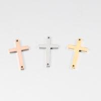 Stainless Steel Cross Pendants plated DIY & double-hole Approx 1mm Sold By Lot