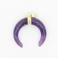 Quartz Gemstone Pendants, fashion jewelry, purple, 33x30x10mm, Sold By PC