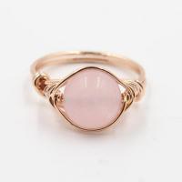 Natural Gemstone Finger Ring with Zinc Alloy fashion jewelry 0c10mm Sold By PC