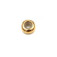 Stainless Steel Stopper Beads Round gold color plated DIY gold Sold By Bag