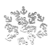 Stainless Steel Pendants, Anchor, silver color plated, DIY, silver color, 9x13mm, 10Bags/Lot, Approx 20PCs/Bag, Sold By Lot