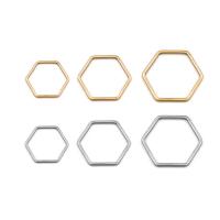 Stainless Steel Pendants Hexagon plated DIY Sold By Lot