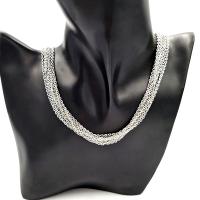 Stainless Steel Necklace Chain plated DIY Length 19.68 Inch Sold By Bag