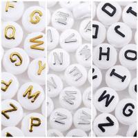 Alphabet Acryl Perlen, rund, Epoxidharzklebstoff, DIY & verschiedene Stile für Wahl, keine, 10mm, ca. 1600PCs/Tasche, verkauft von Tasche