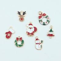 Zinc Alloy Christmas Pendants plated Christmas Design & DIY & enamel nickel lead & cadmium free Sold By Bag