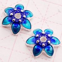 Zinc Alloy Bead Cap with enamel fashion jewelry & DIY blue Sold By PC
