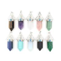 Mesing Pendulum, s Prirodni kamen, modni nakit & bez spolne razlike, više boja za izbor, 19x29x62mm, Prodano By PC