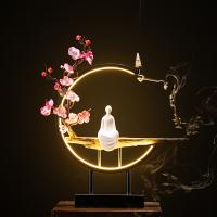 Backflow Incense Burner Porcelain plated for home and office & durable & with LED light Sold By PC