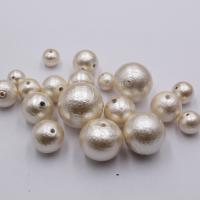 Cotton Pearl Beads, Round, plated, DIY & different size for choice, beige, Sold By PC