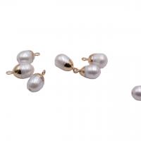 Freshwater Pearl Pendants with Zinc Alloy gold color plated DIY white nickel lead & cadmium free Sold By PC