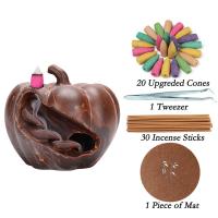 Backflow Incense Burner, Porcelain, plated, for home and office & durable, 180x180x160mm, Sold By PC