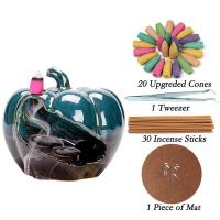 Backflow Incense Burner, Porcelain, plated, for home and office & durable, 180x180x160mm, Sold By PC