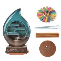 Backflow Incense Burner, Porcelain, plated, for home and office & durable, 250x190x140mm, Sold By PC