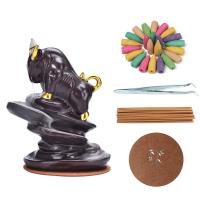 Backflow Incense Burner, Porcelain, plated, for home and office & durable, 220x180x120mm, Sold By PC