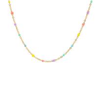 Stainless Steel Jewelry Necklace with 1.96 inch extender chain plated enamel Length Approx 15.74 Inch Sold By Lot