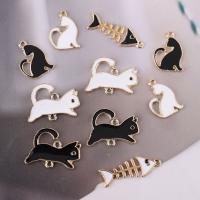 Tibetan Style Enamel Pendants, gold color plated, DIY & different styles for choice, more colors for choice, nickel, lead & cadmium free, 100PCs/Bag, Sold By Bag