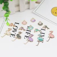 Zinc Alloy Pendants with Epoxy Sticker gold color plated DIY nickel lead & cadmium free Sold By Bag