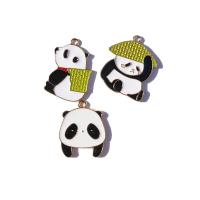 Tibetan Style Enamel Pendants, Panda, gold color plated, DIY & different styles for choice, more colors for choice, nickel, lead & cadmium free, 100PCs/Bag, Sold By Bag