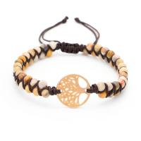 Bracelets naturelles Tiger Eye, oeil de tigre, avec corde en nylon & alliage de zinc, bijoux de mode, plus de couleurs à choisir, Vendu par brin