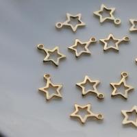 Brass Jewelry Pendants Star high quality gold color plated DIY gold nickel lead & cadmium free 6mm Sold By Bag