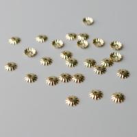 Messing Perlenkappe, Hohe Qualität Gold Farbe Überzeug, DIY, Goldfarbe, frei von Nickel, Blei & Kadmium, 5.50mm, 100PCs/Tasche, verkauft von Tasche