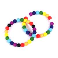 Matte Rainbow Beads Bracelets plated fashion jewelry & Unisex Sold By Strand